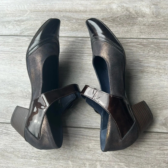 DORKING FLUCHOS Patent Leather Metallic Leather Mixed Mary Jane Shoes - Picture 10 of 16